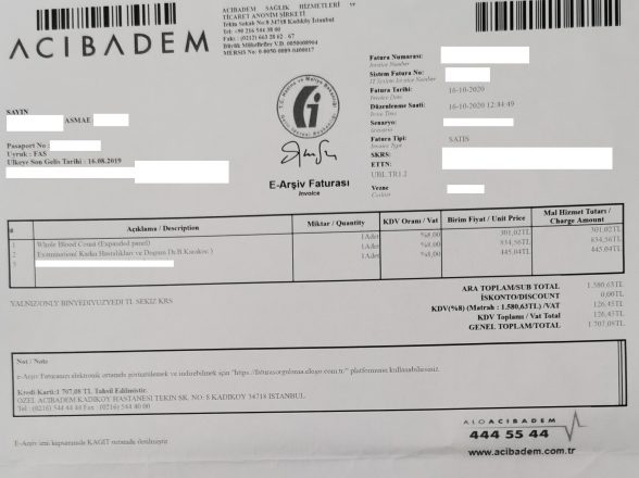 Prise de sang et examination ACIBADEM