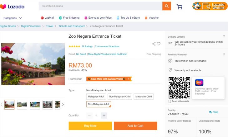 Zoo Negara Ticket prix réduction
