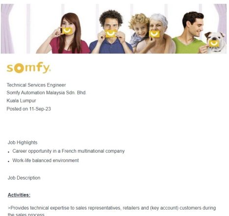 Offre emploi en Malaisie, vu sur Jobstreet