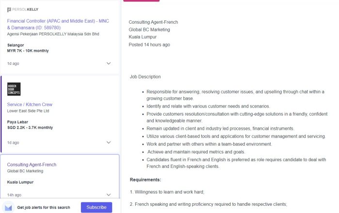Trouver un emploi en Malaisie