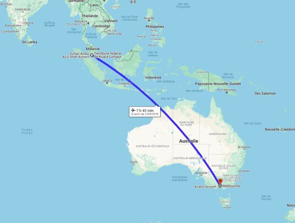 Kuala Lumpur vers Melbourne